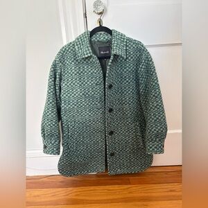Madewell Belrose XXS Shirt Jacket Green Jacquard